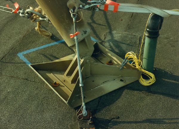 MRT-2 anchor bolt provided by Danes. Note blue paint for pad location